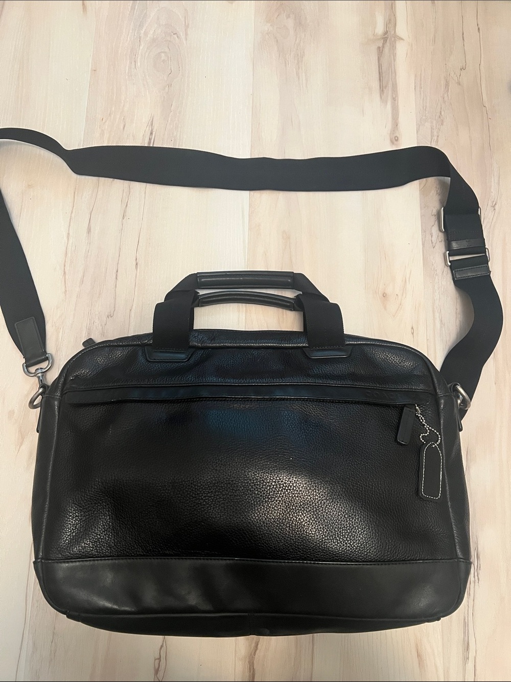 Vintage Coach Men's Black Leather Briefcase Messenger Bag